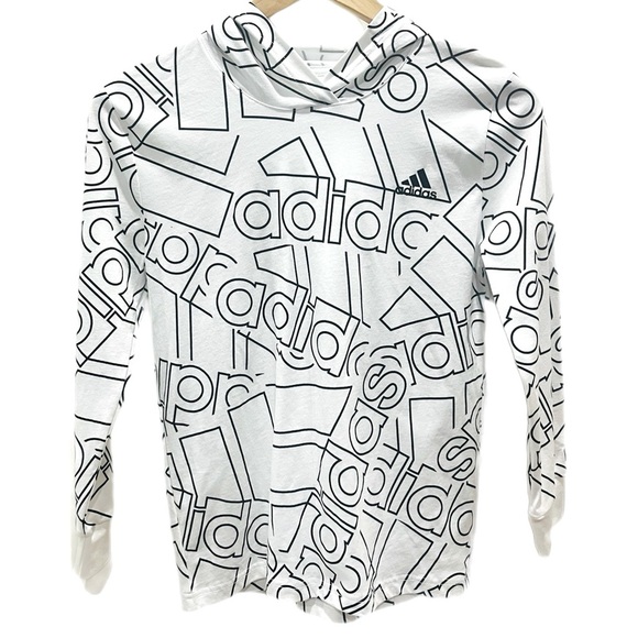 NWOT Boys Adidas Hooded Long Sleeve Top Size 8 - Picture 1 of 3